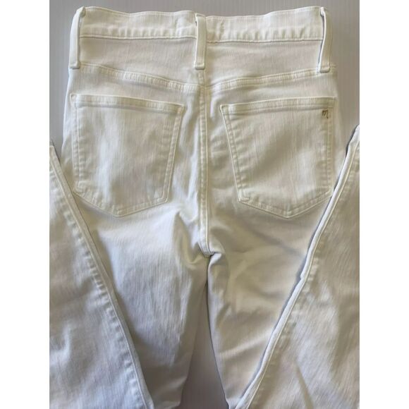 Madewell Womens Size 25 (26x26) White Button Fly 10” High Rise Skinny Crop Jeans - Picture 3 of 10